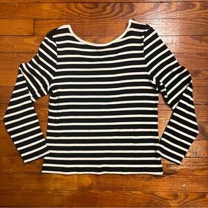 Striped Black and White Women's Top